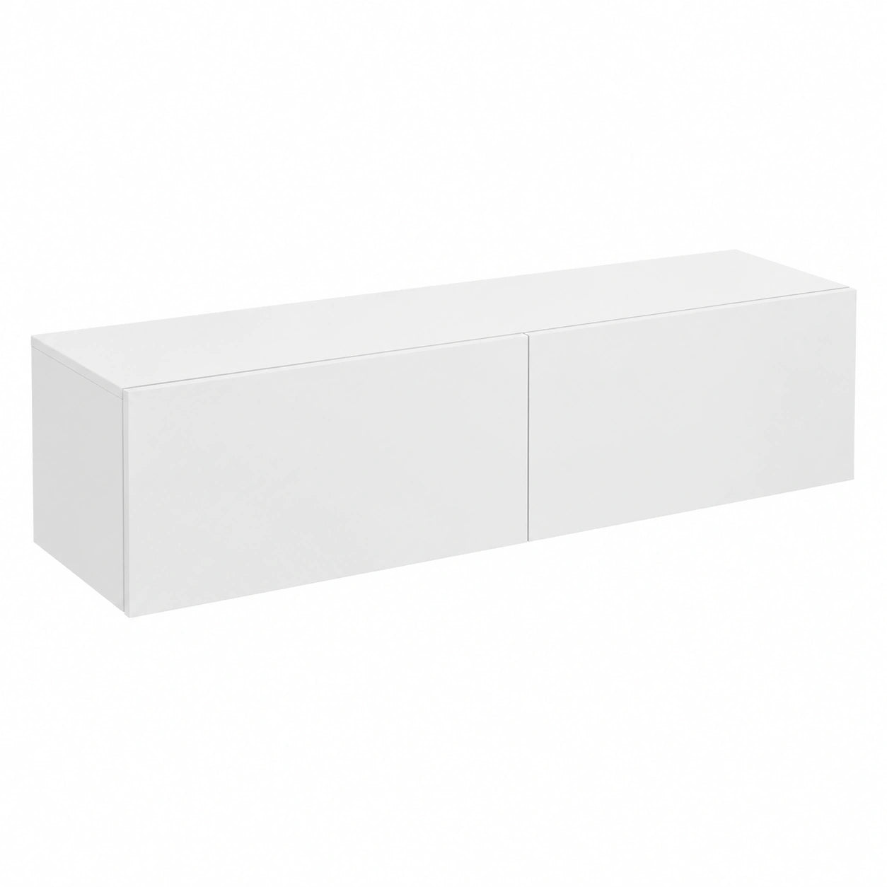 Mueble Flotante para TV con Compartimentos, Blanco Brillante