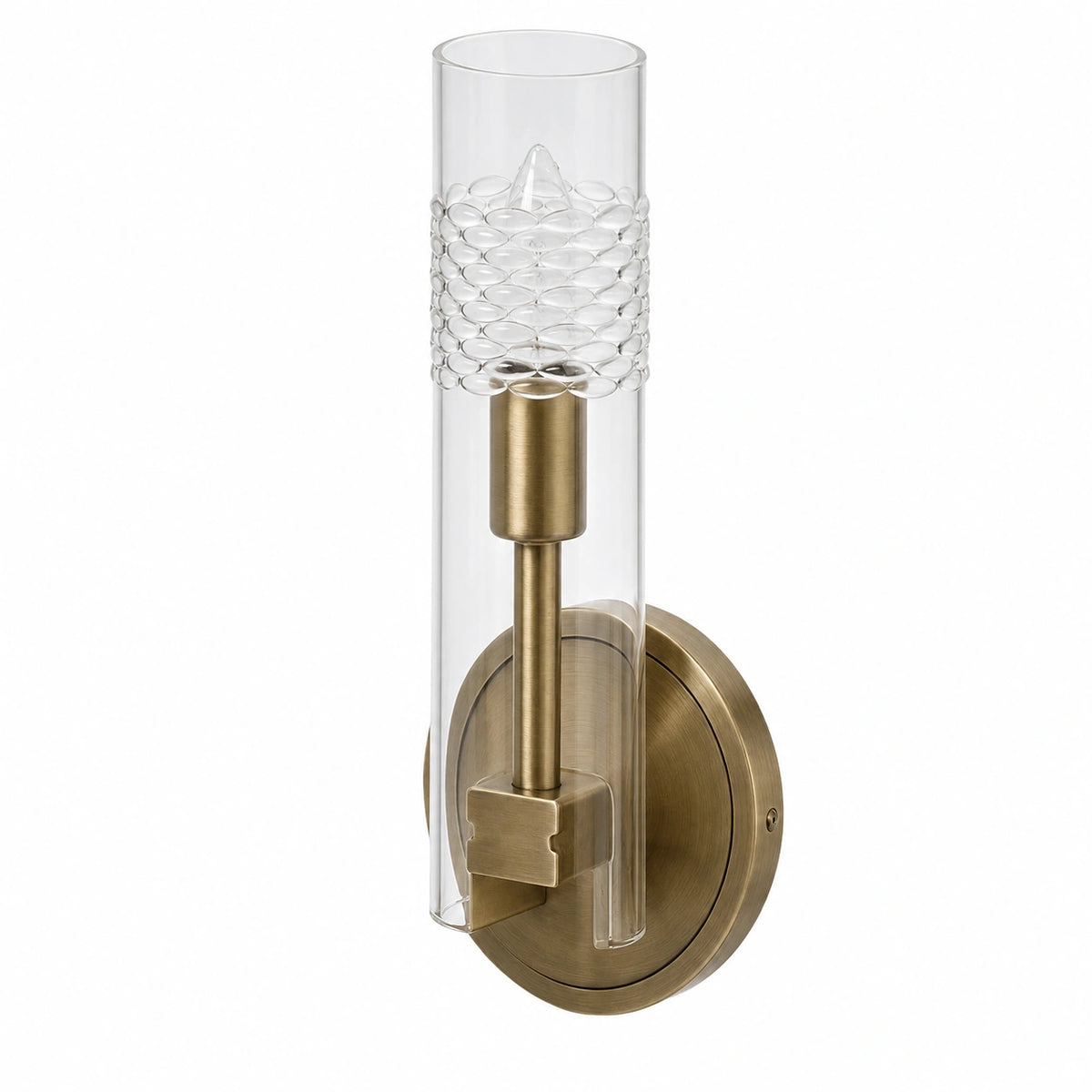 Aplique de Pared de Cristal de Lujo Moderno en Cobre Macizo