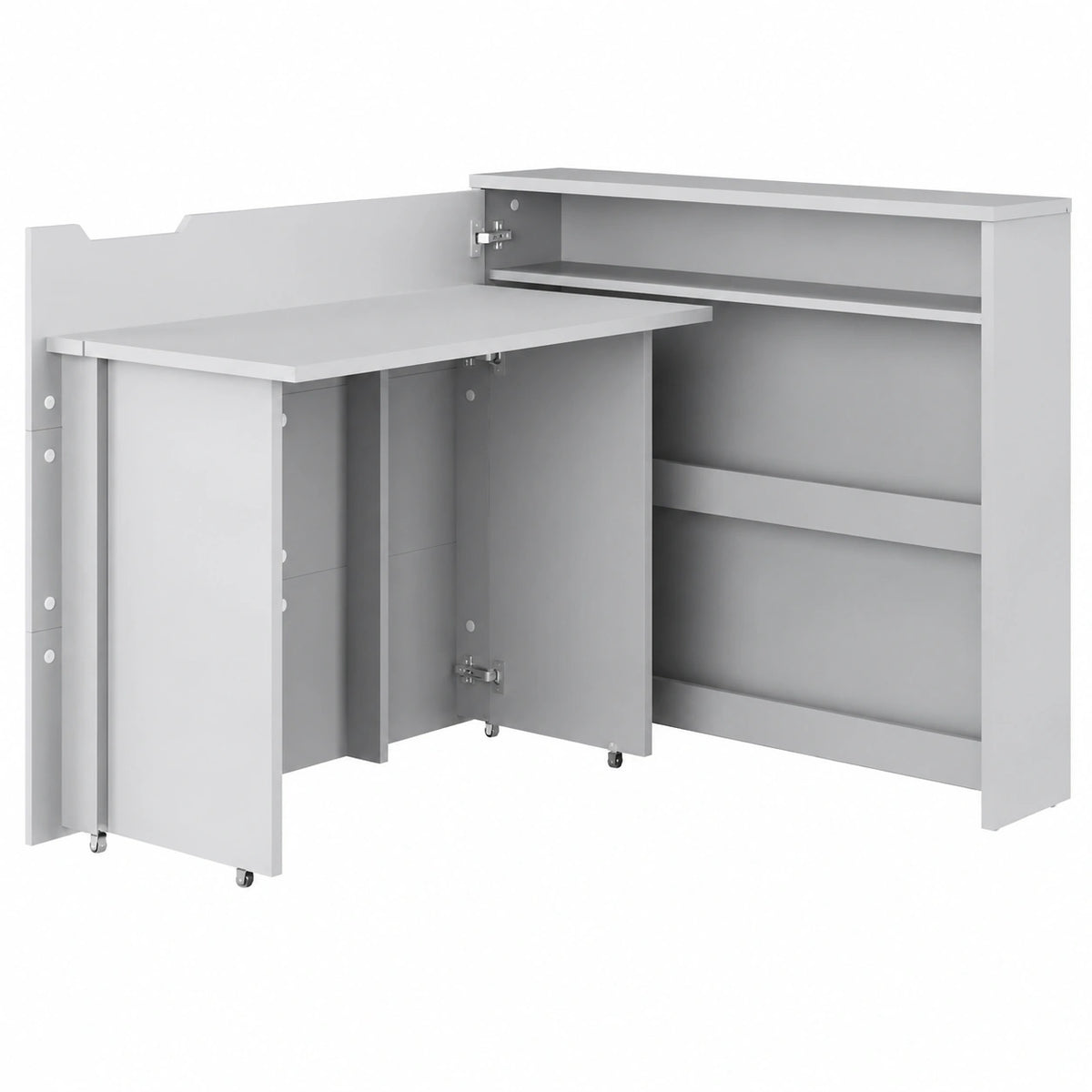 Escritorio Plegable Lenart Work Izquierdo con Estantes 100cm, Gris