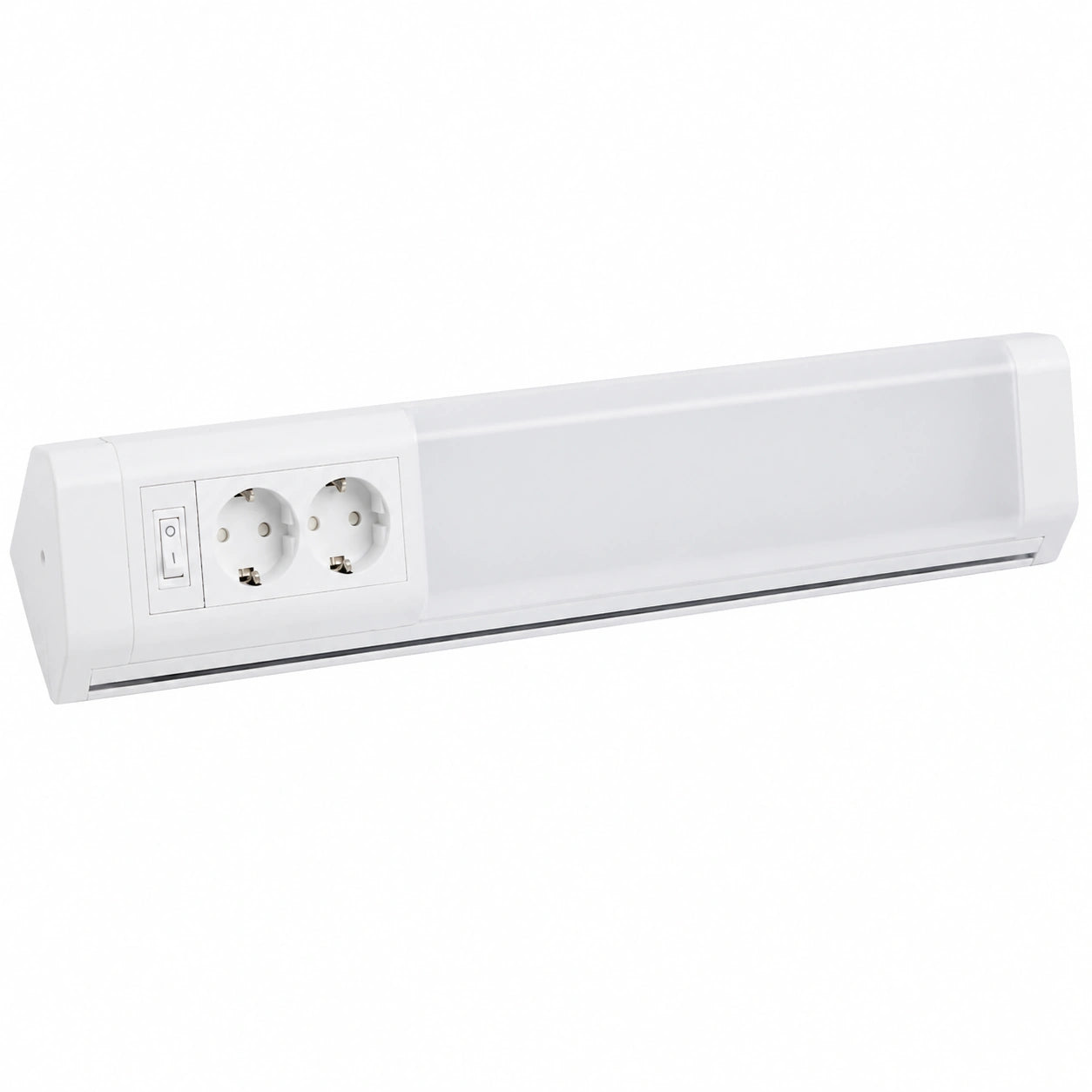 Luz LED para Armarios con Doble Enchufe, 15W, 1300 lm, Blanca Neutra 4000K, Ideal para Cocina, con Interruptor y Soporte 230V