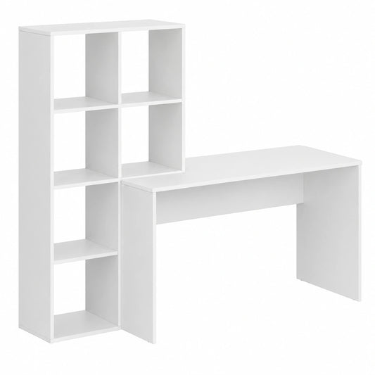 Escritorio Multifuncional Vicco Mara Blanco 166.8x59cm con Estantes Laterales