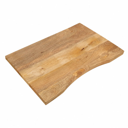 Mesa de Escritorio de Madera de Mango Rústica con Curva 110x60x2,5 cm