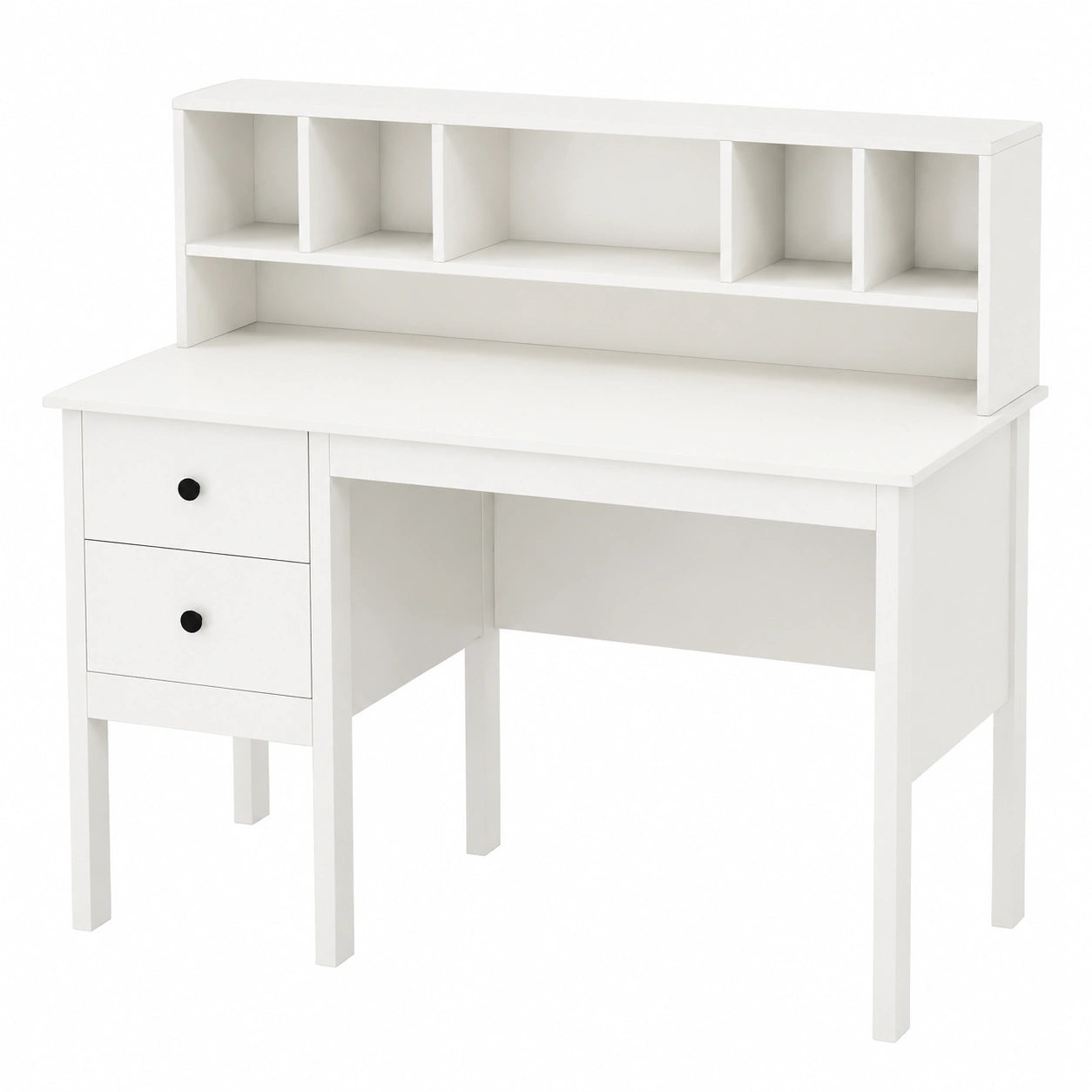 Mesa de Oficina Blanca con Almacenamiento, 120x60x110 cm, Estación de Trabajo para Hogar y Oficina