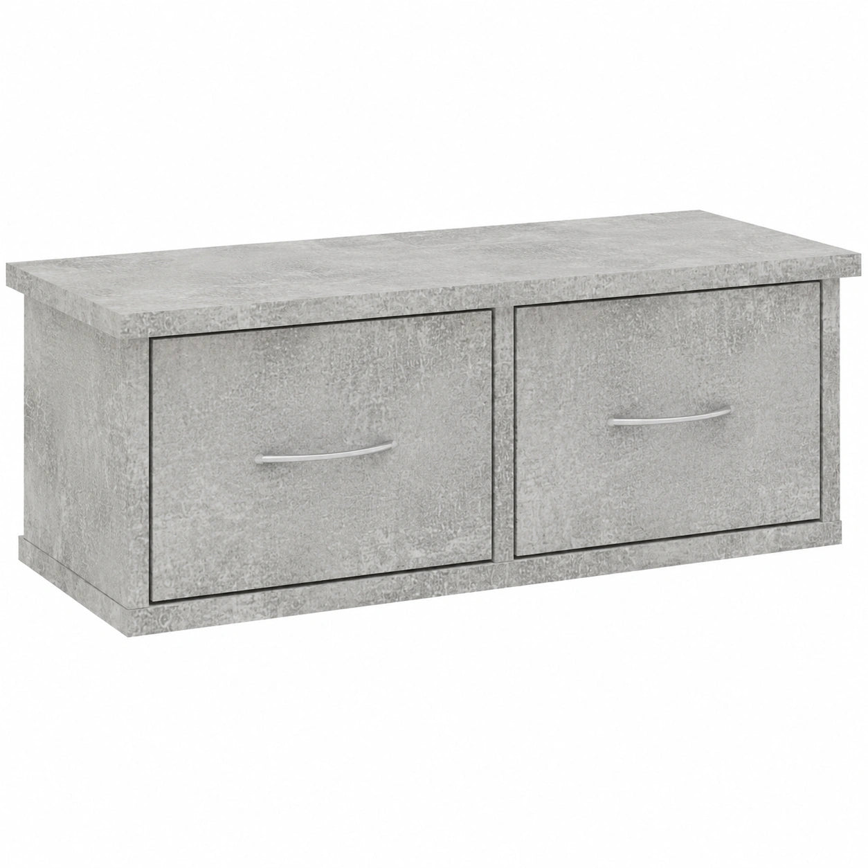 Estante de Pared con Cajones de Contrachapado Gris Hormigón 60x26x18,5 cm