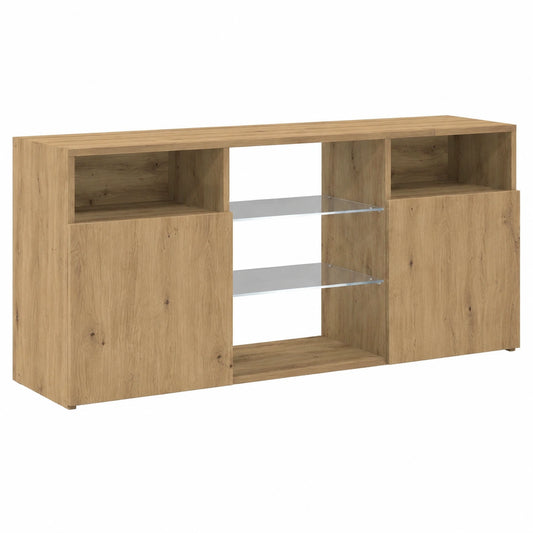 Mueble para TV con Luces LED Roble Artisan 120 cm