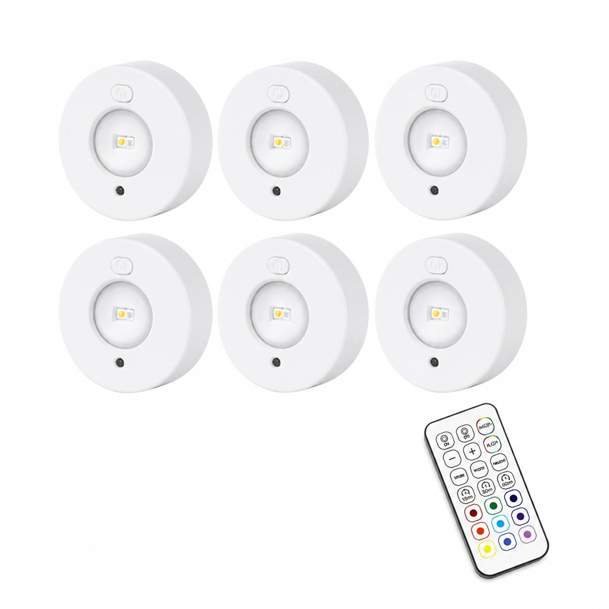 Lámpara LED Multicolor para Gabinetes, Luz Nocturna Recargable con Control Remoto