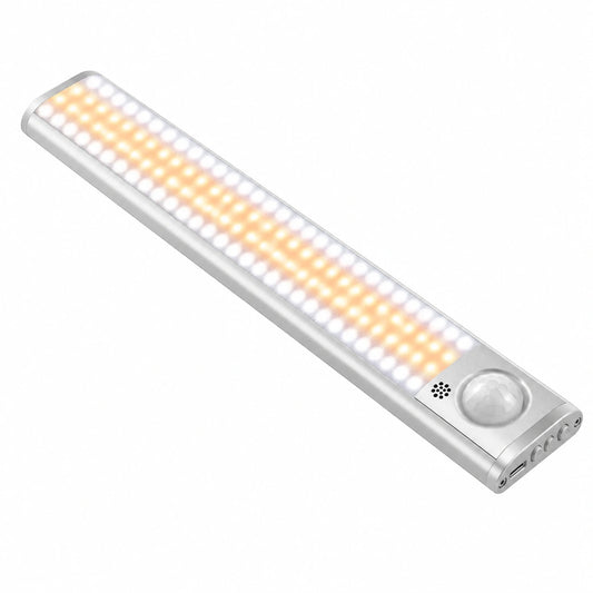 Luz LED para Armarios con Sensor de Movimiento, Recargable USB, Regulable, Instalación Magnética, 80/120/160 LEDs