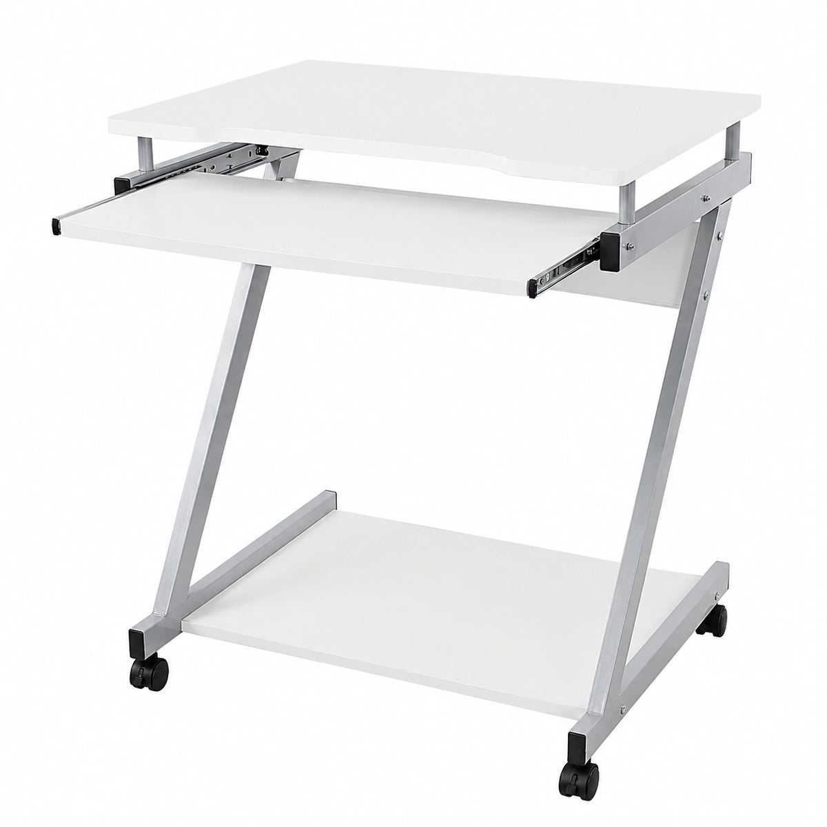 VASAGLE Mesa de Ordenador Blanca en Forma de Z para Oficina y Hogar