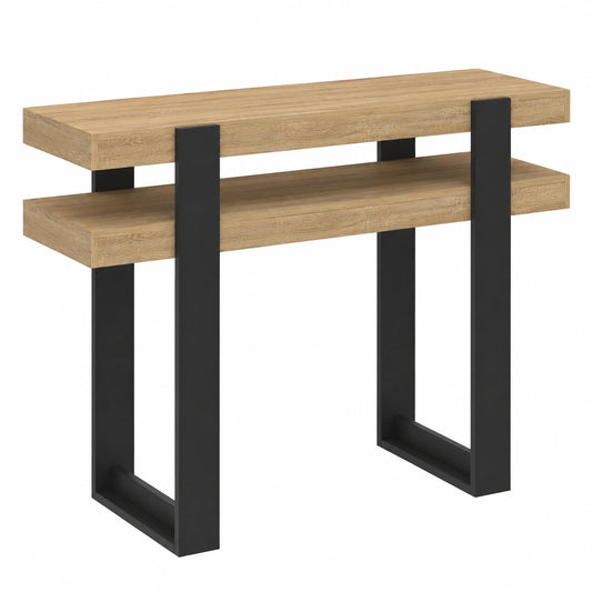 Mesa de Consola Doble Phoenix de Madera y Negro