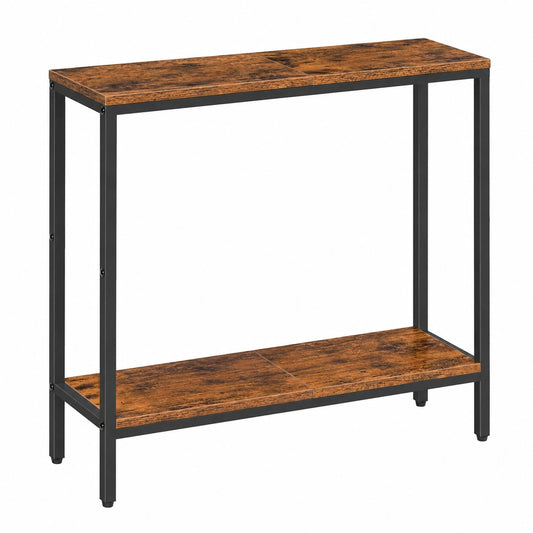 Mesa Consola Estrecha Vintage con Estante para Entrada y Pasillo